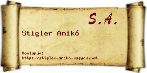 Stigler Anikó névjegykártya